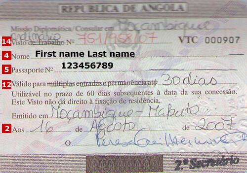 Visa Angola