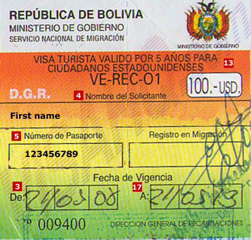 Visa Bolivie