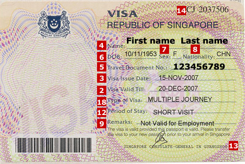 Visa Singapour
